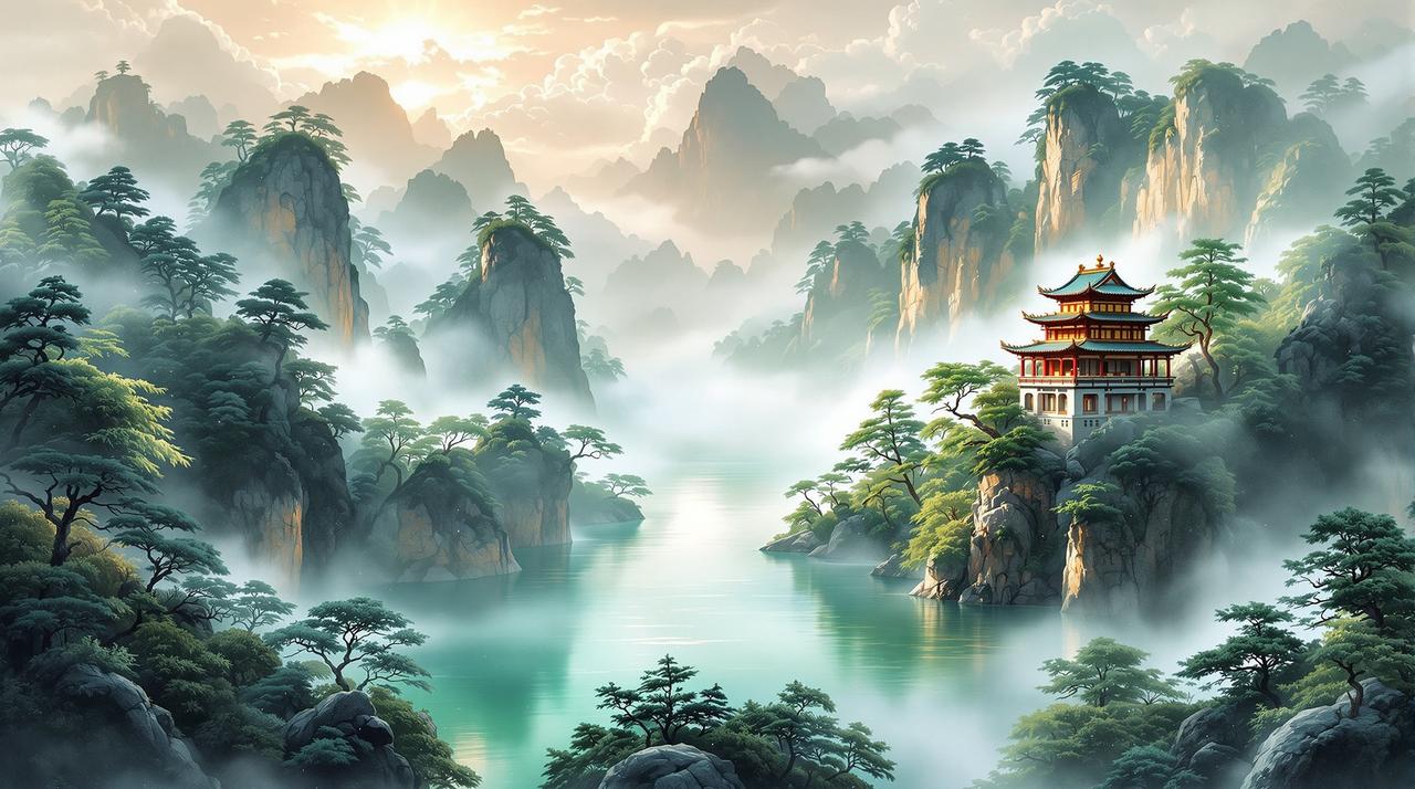 h动漫 - 温润如青瓷的国风天地，东方雅致山水意境
